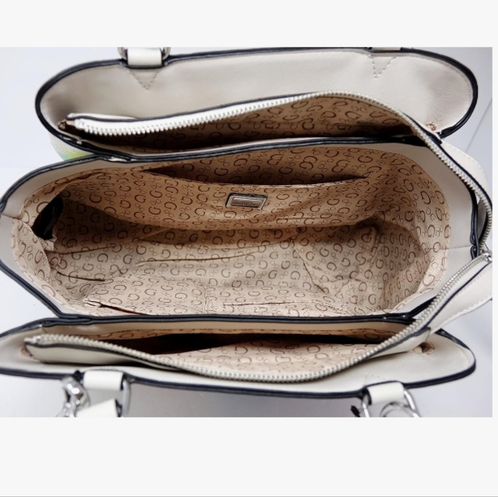 GUESS Women's Shoulder Bag - White with Multicolor Floral - Picture 4 of 5